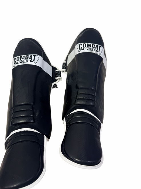 Vist Large View of Product Image Which is Used COMBAT SPORTS T-20 Martial Arts Shin Pads Black XL