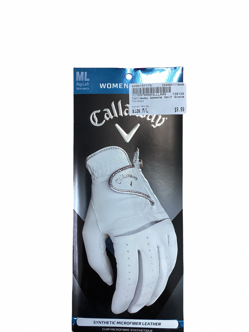 Vist Large View of Product Image Which is Used Callaway Womens Golf Glove White M/L