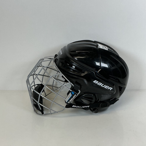 Vist Large View of Product Image Which is Used Bauer REAKT 55 Helmet Combo Blk