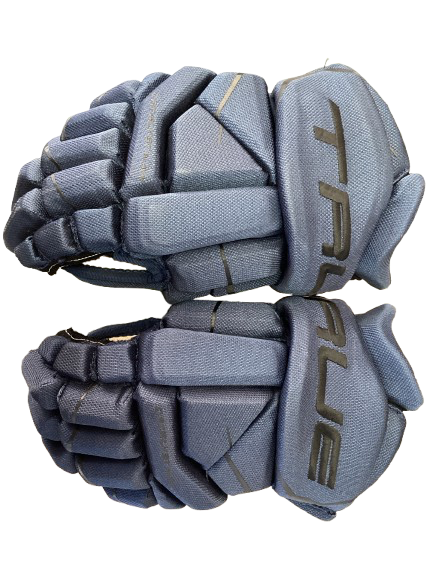 Vist Large View of Product Image Which is Used True CATALYST Junior Gloves Navy Blue 12"