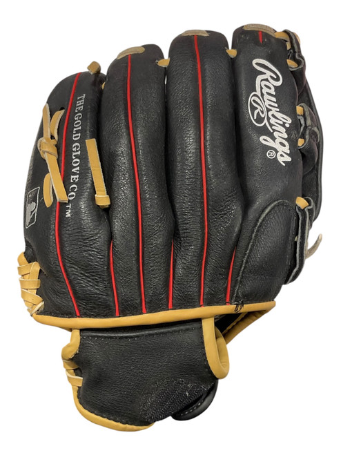 Vist Large View of Product Image Which is Used Rawlings HIGHLIGHT SERIES BB/SB Glove RH Throw Black 11 1/2"