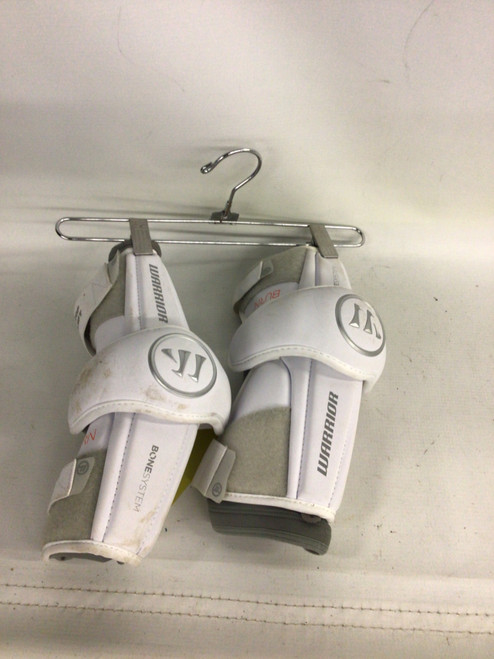 Vist Large View of Product Image Which is Used Warrior BURN BONESYSTEM Lacrosse Arm Pads/Guards White LG