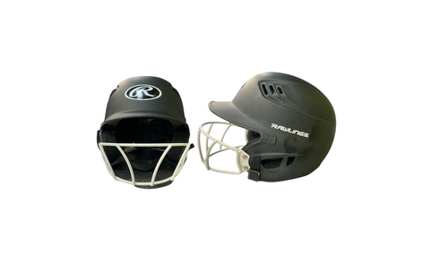 Vist Large View of Product Image Which is Used Rawlings R16 Batting Helmet w/Mask Black XS