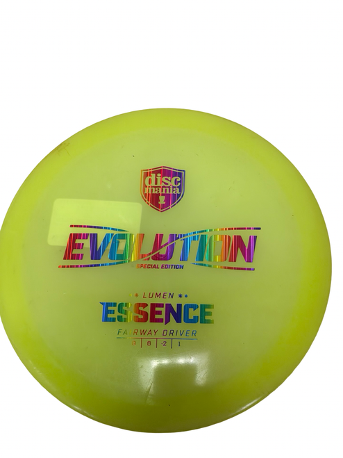 Vist Large View of Product Image Which is Used Discmania EVOLUTION ESSENCE LUMEN Disc Golf Fairway Driver Yellow 174g