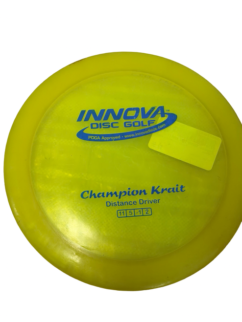 Vist Large View of Product Image Which is Used Innova CHAMPION KRAIT Disc Golf Driver Yellow 176g