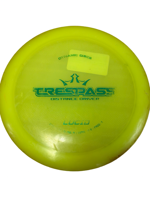 Vist Large View of Product Image Which is Used Dynamic Discs TRESPASS LUCID Disc Golf Driver Optic Yellow 173g