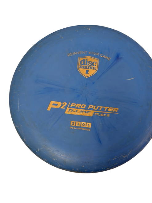 Vist Large View of Product Image Which is Used Discmania P2 PRO PUTTER DLINE FLEX 2 Disc Golf Putter Royal Blue 173g