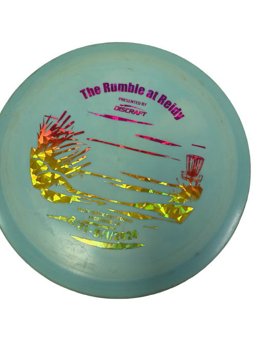 Vist Large View of Product Image Which is Used Discraft Cicada THE RUMBLE AT REIDY Disc Golf Driver Teal 180g