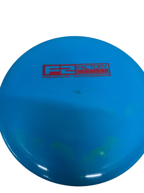 Vist Large View of Product Image Which is Used Innova CROC F2 FACTORY 2ECOND Disc Golf Mid Range Royal Blue