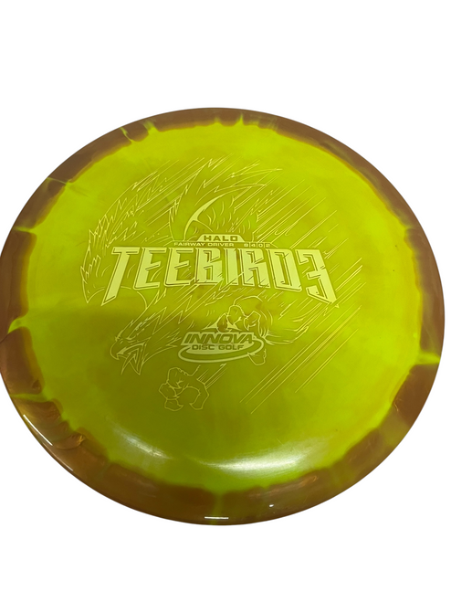 Vist Large View of Product Image Which is Used Innova HALO TEEBIRD3 Disc Golf Driver Yellow