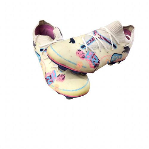 Vist Large View of Product Image Which is Used Puma Soccer Cleats White Senior 8.5