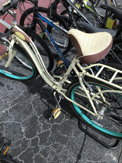 Vist Large View of Product Image Which is Used Schwinn FAIRHAVEN Cruiser Bike Womens Tan 17-18" - MD  Frame