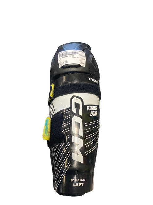 Vist Large View of Product Image Which is Used CCM RISING STAR Youth Shin Guards Black 9"
