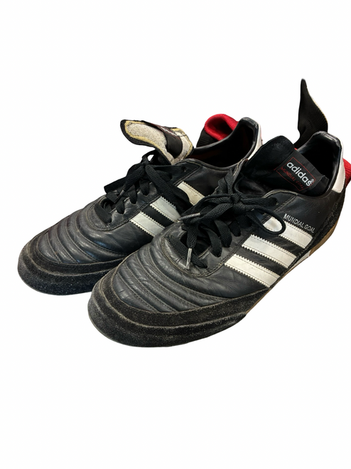 Vist Large View of Product Image Which is Used Adidas Soccer Indoor Shoes Black Senior 10.5
