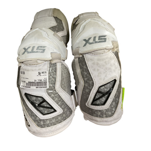 Vist Large View of Product Image Which is Used STX CELL VI Lacrosse Arm Pads/Guards White MD