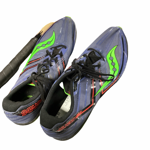Vist Large View of Product Image Which is Used Asics Track & Field Cleats Adult Navy Blue Senior 11