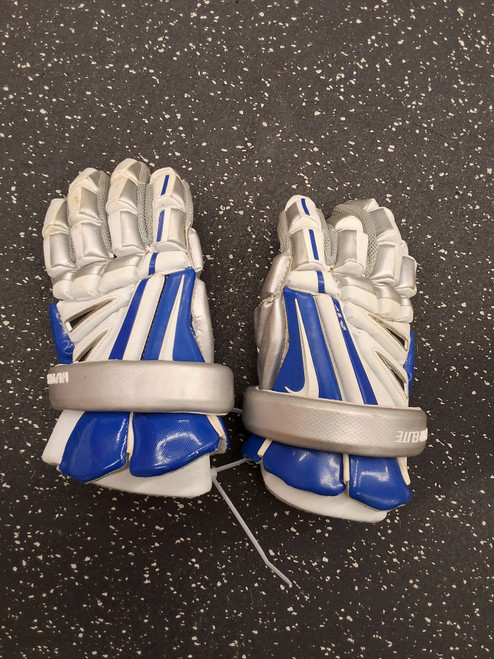Vist Large View of Product Image Which is Used Nike VAPOR ELITE Lacrosse Gloves Mens Royal Blue LG