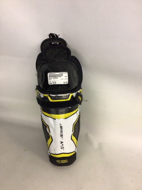Vist Large View of Product Image Which is Used Bauer SUPREME Intermediate Shin Guards White 10"