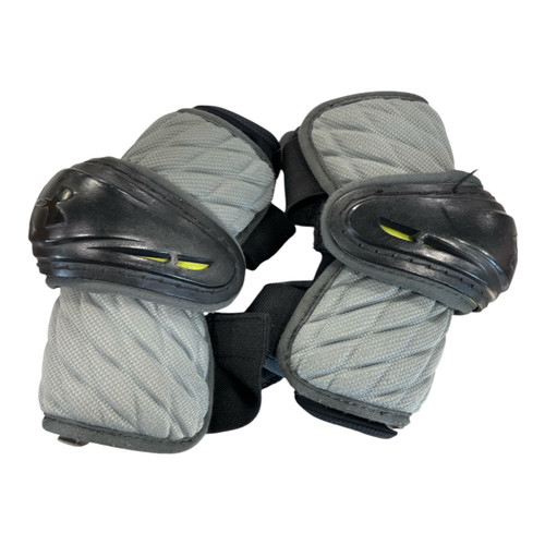 Vist Large View of Product Image Which is Used Under Armour Lacrosse Arm Pads/Guards Black/Grey Small SM, outside view