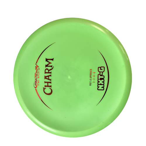 Vist Large View of Product Image Which is Used Gateway CHARM NXTG Disc Golf Putter Neon Green 176g