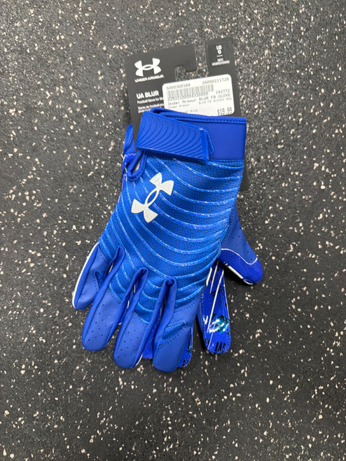 Vist Large View of Product Image Which is Used Under Armour BLUR FB GLOVES NEW FB Gloves Royal Blue LG