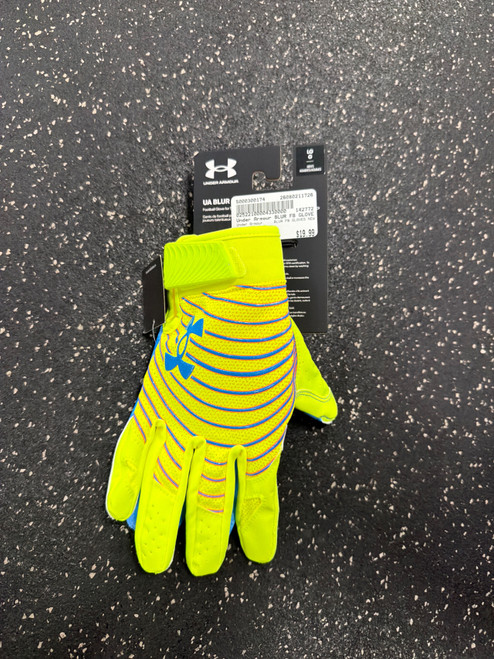 Vist Large View of Product Image Which is Used Under Armour BLUR FB GLOVES NEW FB Gloves Optic Yellow LG
