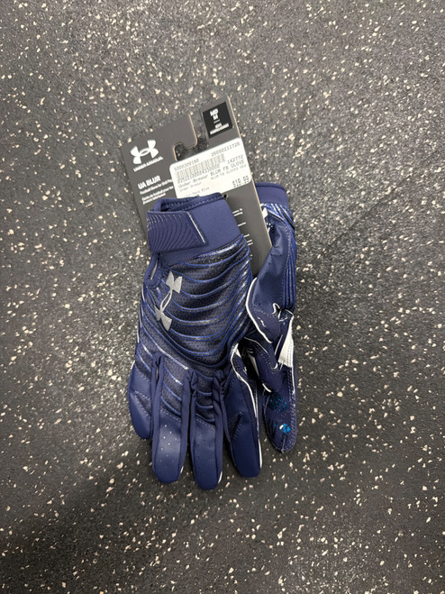 Vist Large View of Product Image Which is Used Under Armour BLUR FB GLOVES NEW FB Gloves Navy Blue MD
