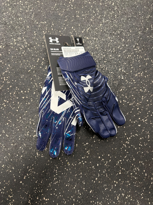 Vist Large View of Product Image Which is Used Under Armour BLUR FB GLOVES NEW FB Gloves Navy Blue MD