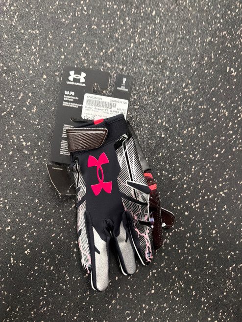 Vist Large View of Product Image Which is Used Under Armour F8 GLOVES NEW FB Gloves Black And Pink LG