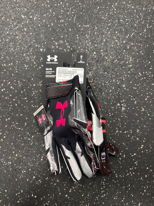 Vist Large View of Product Image Which is Used Under Armour F8 GLOVES NEW FB Gloves Black And Pink LG