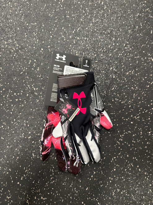 Vist Large View of Product Image Which is Used Under Armour F8 GLOVES NEW FB Gloves Black And Pink LG