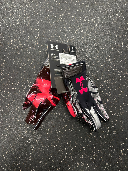 Vist Large View of Product Image Which is Used Under Armour F8 GLOVES NEW FB Gloves Black And Pink MD