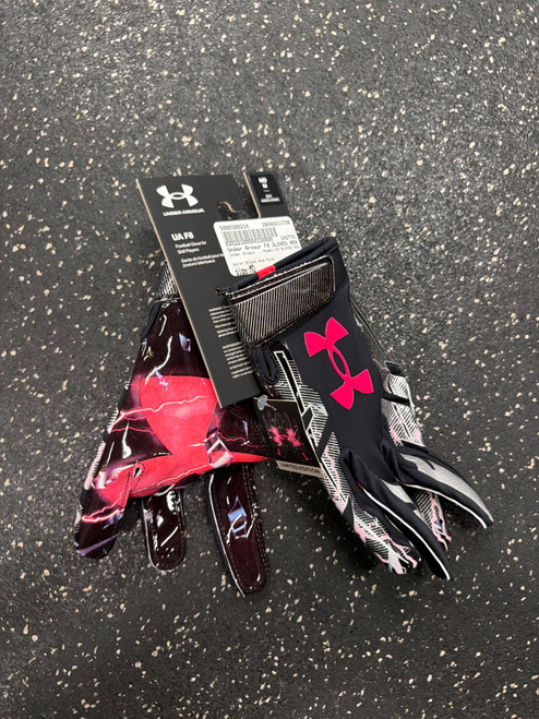 Vist Large View of Product Image Which is Used Under Armour F8 GLOVES NEW FB Gloves Black And Pink MD