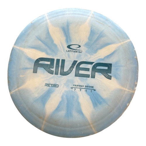 Vist Large View of Product Image Which is Used Latitude 64 RETRO RIVER Disc Golf Driver Carolina Blue 173g