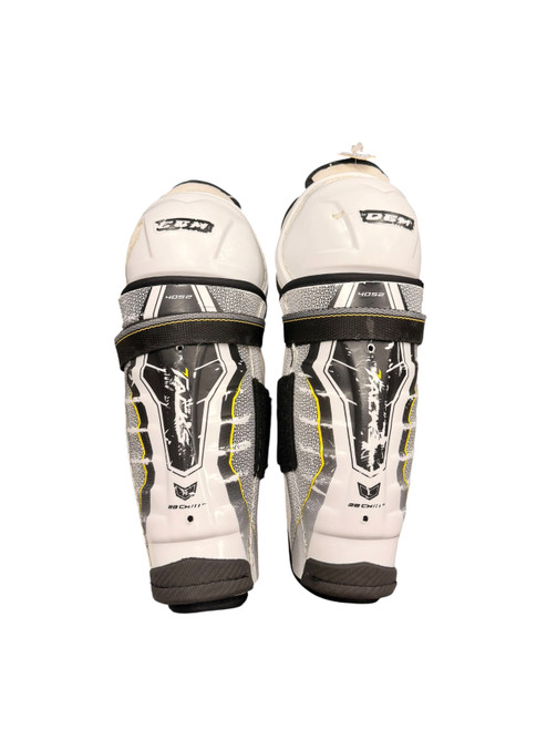 Vist Large View of Product Image Which is Used CCM TACKS 4052 Junior Shin Guards White 11"