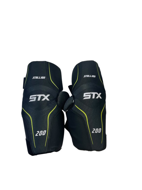Vist Large View of Product Image Which is Used STX STALLION 200 Lacrosse Arm Pads/Guards Black SM