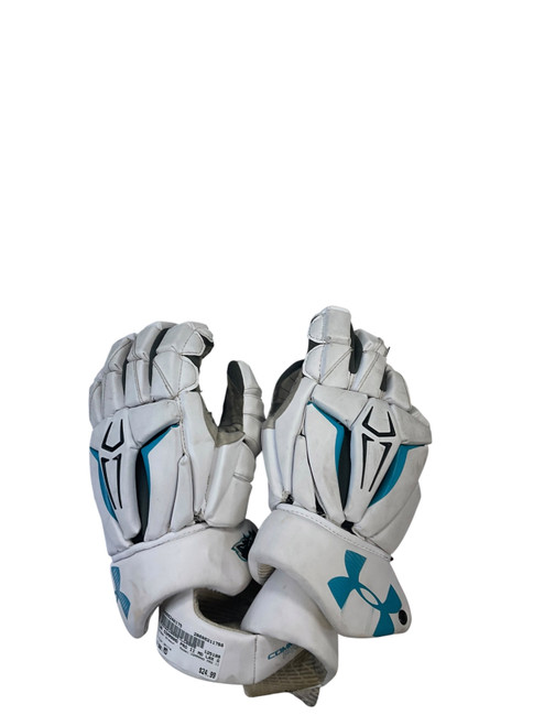 Vist Large View of Product Image Which is Used Under Armour COMMAND PRO II Lacrosse Gloves Mens White MD