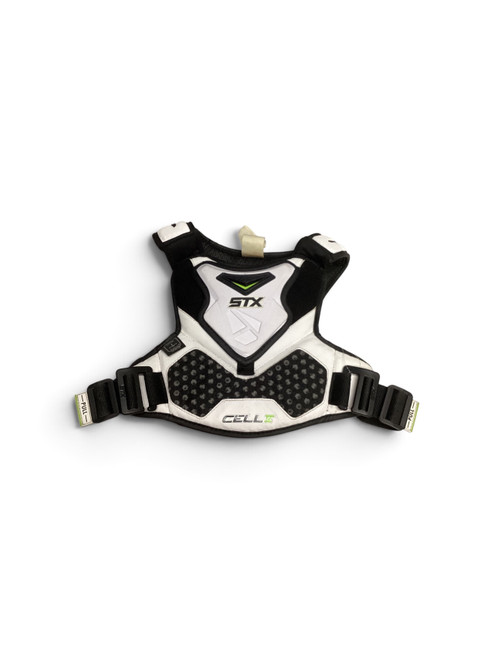 Vist Large View of Product Image Which is Used STX CELL V LAX SP Lacrosse Shoulder Pads White SM
