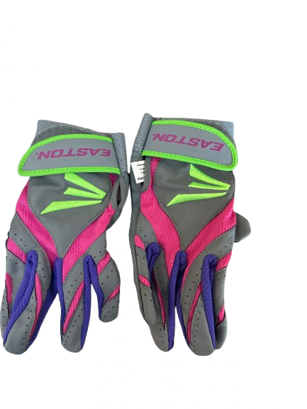 Vist Large View of Product Image Which is Used Easton BB/SB Batting Gloves Pink SM