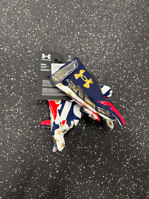 Vist Large View of Product Image Which is Used Under Armour F8 GLOVES NEW FB Gloves Navy Blue LG