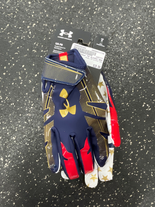 Vist Large View of Product Image Which is Used Under Armour F8 GLOVES NEW FB Gloves Navy Blue LG
