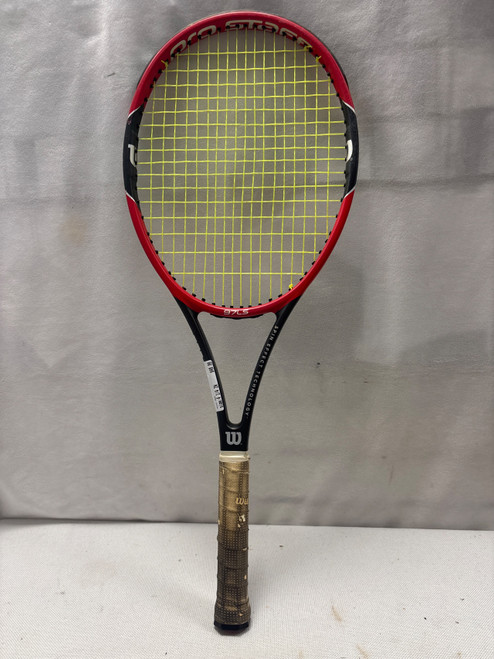 Vist Large View of Product Image Which is Used Wilson 97 LS Adult Tennis Racquet Red 4 1/4"