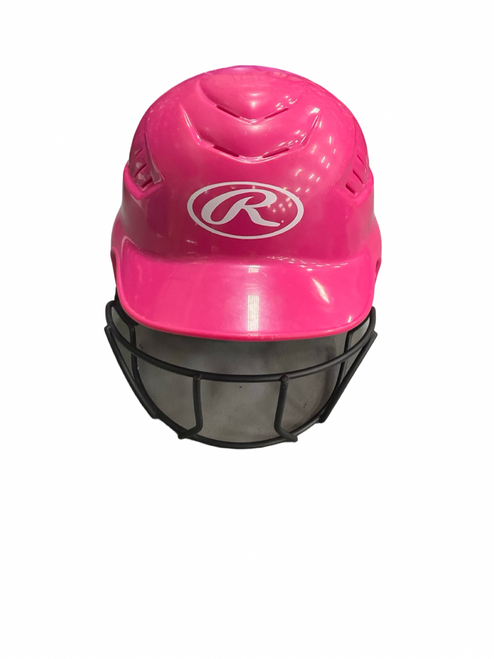 Vist Large View of Product Image Which is Used Rawlings BATTING HELEMET PINK Batting Helmet w/Mask Pink SM