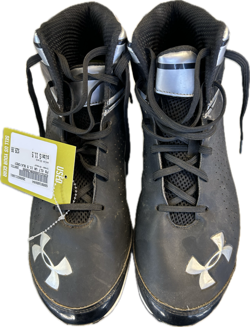 Vist Large View of Product Image Which is Used Under Armour Adult Football Cleats Black Senior 11.5