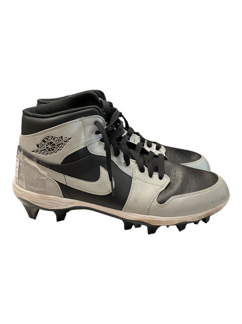 Vist Large View of Product Image Which is Used Nike AIR JORDAN SZ 12 Adult FB Cleats Black And Grey Senior 12