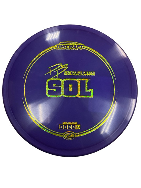 Vist Large View of Product Image Which is Used Discraft Z SOL 5X PAIGE PIERCE Disc Golf Mid Range Purple 176g