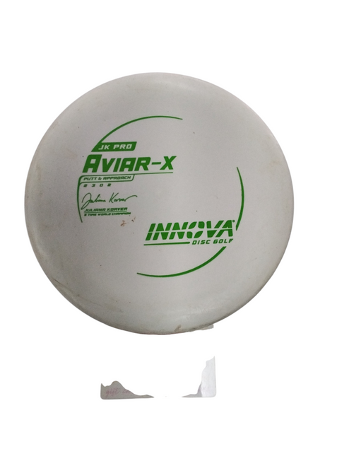 Vist Large View of Product Image Which is Used Innova JK PRO AVIAR-X Disc Golf Putter White