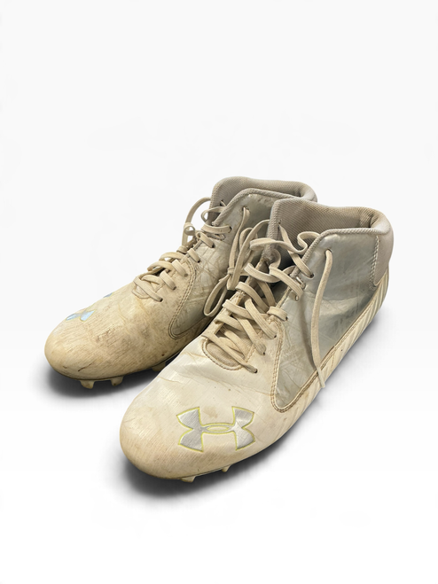Vist Large View of Product Image Which is Used Under Armour Adult FB Cleats White Senior 12