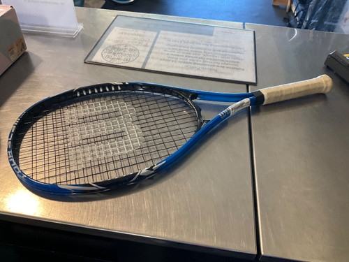 Vist Large View of Product Image Which is Used Wilson TOUR SLAM Womens Tennis Racquet Royal Blue 4 3/8"