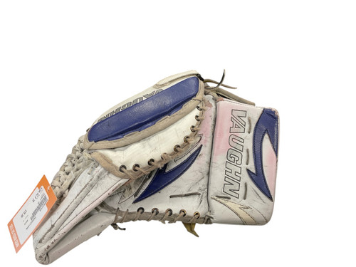 Vist Large View of Product Image Which is Used Vaughn V6 Goalie Leg Pads Senior White 32 1/2"
